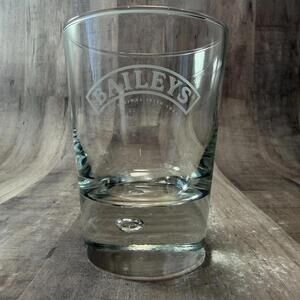 Baileys Irish Cream Bubble Glass Heavy Bottom Rocks Glass 4.25" Tall